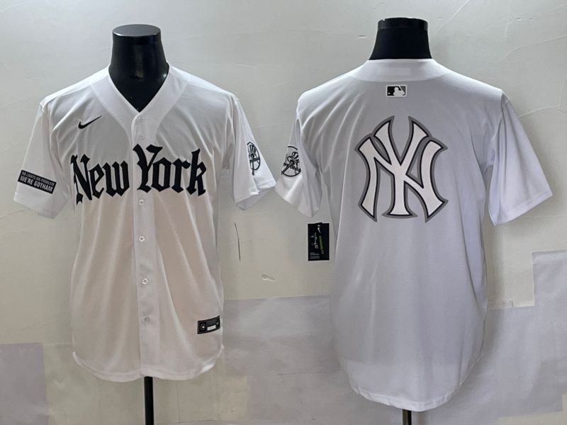 Men 2025 New York Yankees Blank White Five generations Joint Name Nike MLB Jersey style 82->new york yankees->MLB Jersey